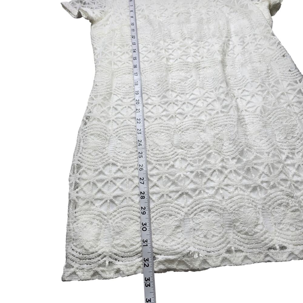 Lulu's Love You for Eternity Ivory Lace Mini Dress Sz M - Picture 8 of 9